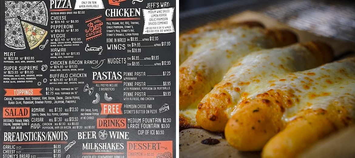 Stoney's Pizza & Wings Menu